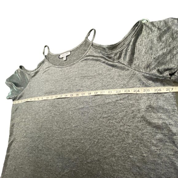 JLO Jennifer Lopez Women Off Shoulder Top Shirt Blouse Silver Gray Plus 3X - Picture 8 of 9